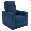 Ver imagem 2 de Poltrona Reclinável Ayla Veludo Azul Encosto Manual Conforto Espuma D23 Sala de Estar Matrix