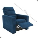 Ver imagem 3 de Poltrona Reclinável Ayla Veludo Azul Encosto Manual Conforto Espuma D23 Sala de Estar Matrix