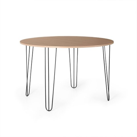 Mesa de Jantar Redonda 4 Lugares 90cm Base de Ferro Hairpin Jade