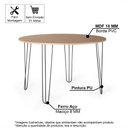 Ver imagem 2 de Mesa de Jantar Redonda 4 Lugares 90cm Base de Ferro Hairpin Jade