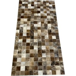 Tapete de couro marrom light 0,60x1,20 sem borda peça 5x5cm - 1