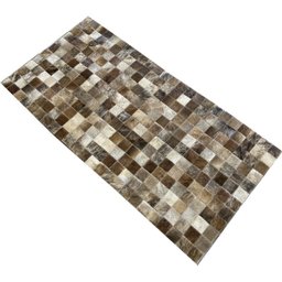 Tapete de couro marrom light 0,60x1,20 sem borda peça 5x5cm - 2