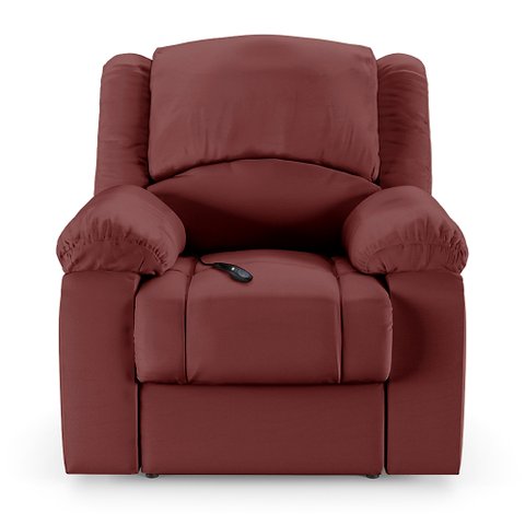 Poltrona do Papai Reclinável Sala de Cinema Barcelona Controle Power Elétrico Usb Pu Vermelho G23 En