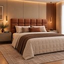 Ver imagem 1 de Cabeceira Cama Box Casal 138cm Estofada Bouclé Boss:Marrom