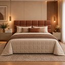 Ver imagem 2 de Cabeceira Cama Box Casal 138cm Estofada Bouclé Boss:Marrom