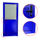 Ver imagem 2 de Porta Alumínio Meia Lambril Meia Vidrao e.Azul 80 V.Boreal Brimak