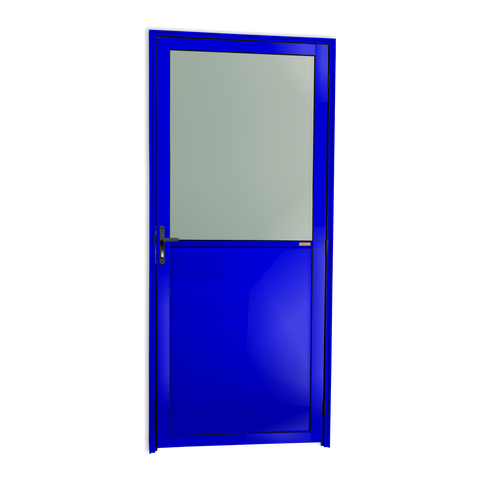 Porta Alumínio Meia Lambril Meia Vidrao e.Azul 80 V.Boreal Brimak