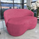 Ver imagem 1 de Namoradeira Decorativa Beatriz Orgânica Suede Rosa
