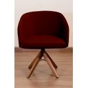 Ver imagem 2 de Poltrona Decorativa Redonda Pé Giratório de Madeira Cor:vinho