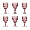 Ver imagem 1 de Conjunto de Taças de Vidro para Água 6 Peças 325 Ml Diamonds Rosa Lyor