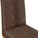 Ver imagem 5 de Conjunto Sala de Jantar Mesa Tampo Retangular Chanfrado Curvo Mad/vid 120 X 90cm Kiara Cedro Off Whi