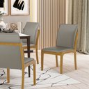 Ver imagem 2 de Cadeira Livia Madeira Maciça Estofada para Mesa de Jantar Veludo Chumbo 109