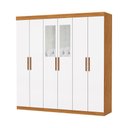Ver imagem 1 de Guarda Roupa Casal Recife 6 Portas 2 Gavetas com Espelho Carioca Moveis Cinamomo/neve