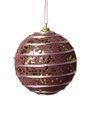 Ver imagem 1 de Bola Decorativa |natalina Rosa Antigo C/dourado 10cm C/3