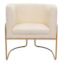 Ver imagem 6 de Kit 02 Poltronas Decorativas Betina Base Aço Ouro Fosco Bouclé Off White - Nexta Casa
