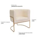 Ver imagem 3 de Kit 02 Poltronas Decorativas Betina Base Aço Ouro Fosco Bouclé Off White - Nexta Casa