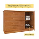 Ver imagem 5 de Cômoda Barcelona 4 Gavetas e 1 Porta Ripada Tcil:cinamomo