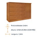 Ver imagem 6 de Cômoda Barcelona 4 Gavetas e 1 Porta Ripada Tcil:cinamomo