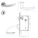 Ver imagem 2 de Fechadura Interna Brava 4086593/55 - Inox Polido Arouca