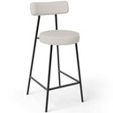 Ver imagem 3 de Kit 06 Banquetas Baixa para Cozinha Sala de Jantar Bar Bancada Milão L02 Bouclê Cru - lyam decor Lya