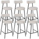 Ver imagem 1 de Kit 06 Banquetas Baixa para Cozinha Sala de Jantar Bar Bancada Milão L02 Bouclê Cru - lyam decor Lya