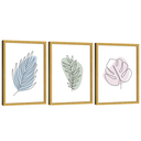 Ver imagem 4 de Quadro Decorativo Minimalista Abstrato Floral