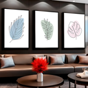 Ver imagem 2 de Quadro Decorativo Minimalista Abstrato Floral