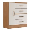 Ver imagem 2 de Kit Guarda-roupa Casal 6 Portas e Cômoda Sapateira 1 Porta Lisa Nature/off White