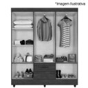 Ver imagem 7 de Kit Guarda-roupa Casal 6 Portas e Cômoda Sapateira 1 Porta Lisa Nature/off White