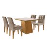 Sala de Jantar Mesa Sevilha 4 Cadeiras Vitoria Cel Móveis Chocolate/Suede Pena - 1