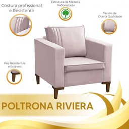 Poltrona Decorativa Riviera Veludo - Star Confort - 7
