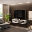 Ver imagem 3 de Rack para TV 180cm Suspenso com 2 Portas Bancada Future Branco Peternella