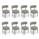 Ver imagem 3 de Mesa Jantar Vidro 200cm Kit 8 Cadeiras Base Aço Preto Boucle Ted H02 - D'Rossi