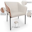 Ver imagem 4 de Kit 5 Cadeiras para Sala de Jantar Estar Living Olívia L02 Linho Cru Couríssimo Camel - Lyam Decor