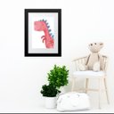 Ver imagem 1 de Quadro Infantil Dinossauro Vermelho - 60x48cm:madeira Preta