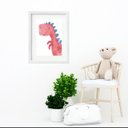 Ver imagem 2 de Quadro Infantil Dinossauro Vermelho - 60x48cm:madeira Preta