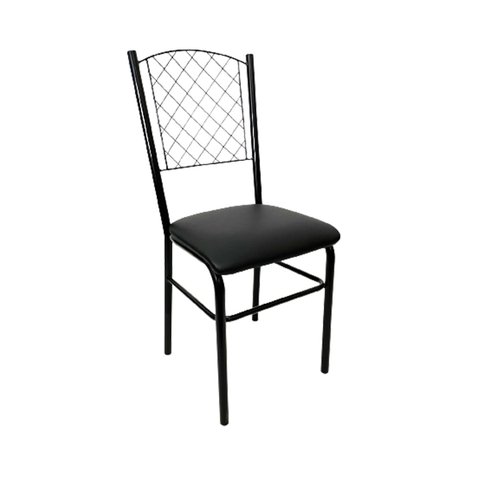 Cadeira para Cozinha com reforço assento com rebaixe preto encosto de grade Poltronas do Sul 1922