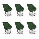 Ver imagem 1 de Kit 6 Poltronas Luxo Alana Suede Base Luxo Preto - Pallazio Cor:Verde