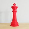 Rei - Peça Decorativa De Xadrez, Estatueta 15 Cm Altura - Toque 3D:Vermelho - 1