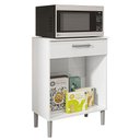 Ver imagem 2 de Balcão Cristallo 2 Portas 1 Gaveta Mdp 60,8cm Branco com Tampo Kit's Paraná