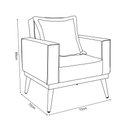 Ver imagem 3 de Poltrona Florença Decorativa Base Madeira Maciça Design Moderno Conforto Sala de Estar - Cru Linho