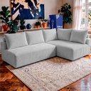 Ver imagem 1 de Sofá de Canto Modular Vibe Direito 2,70m x 1,70m Xpand Tech Tecido Velourê Cinza Claro Cama Inbox
