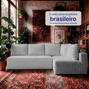 Ver imagem 6 de Sofá de Canto Modular Vibe Direito 2,70m x 1,70m Xpand Tech Tecido Velourê Cinza Claro Cama Inbox