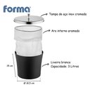 Ver imagem 3 de Lixeira de Pia Preto Tampa Cromada 3 Litros com Aro Interno para Segurar Sacola Casa Cozinha Bancada