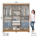 Ver imagem 3 de Guarda Roupa Casal 6 Portas e 2 Gavetas Leonard Cinamomo - Henn - Briz