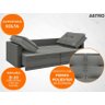 Sofá Astro 2,20M Sem Caixa, Retrátil e Reclinável Velosuede Grafite - Netsofás - 4
