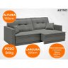 Sofá Astro 2,20M Sem Caixa, Retrátil e Reclinável Velosuede Grafite - Netsofás - 7