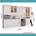 Ver imagem 6 de Cozinha Completa com Balcão Milla Emma 17 Portas 3 Gavetas MDF 380cm Branco