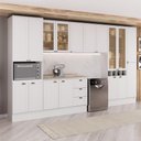 Ver imagem 1 de Cozinha Completa com Balcão Milla Emma 17 Portas 3 Gavetas MDF 380cm Branco