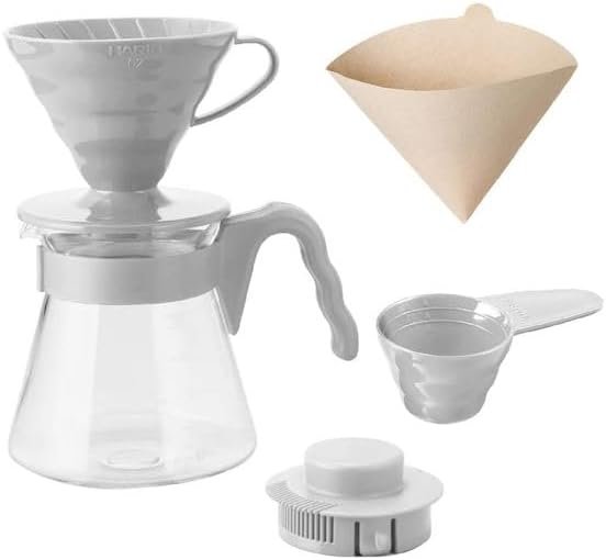 Kit Cafeteira em Acrílico Hario V60-02 Cinza Claro - Vcsd-02-pgr - 2